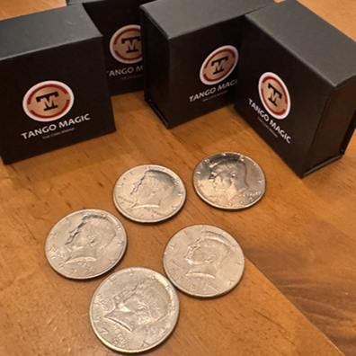 Expanded Shell Half Dollar (plus 4 Regular Coins) by Tango Magic